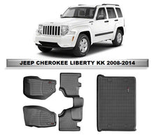 Cargar imagen en el visor de la galería, Alfombra WeatherTech primera, segunda fila y maleta para Jeep Liberty KK 2008-2014