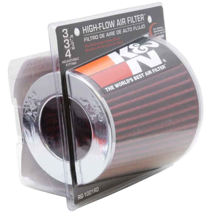  K&N RG-1001RD pinzas de filtro de aire universal: cónico  redondo; ID de brida 3 pulgadas/3.5 pulgadas/4 pulgadas (102 mm/89 mm/76  mm); 5.5 pulgadas (140 mm) altura; 6 pulgadas (152 mm) base;