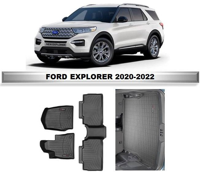Alfombra WeatherTech primera, segunda fila y maleta para Ford Explorer 2021-2024