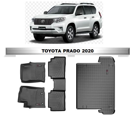 Alfombra WeatherTech primera, segunda fila y maleta para Toyota Prado 2020-2024