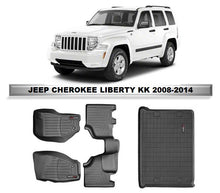 Cargar imagen en el visor de la galería, Alfombra WeatherTech primera, segunda fila y maleta para Jeep Liberty KK 2008-2014
