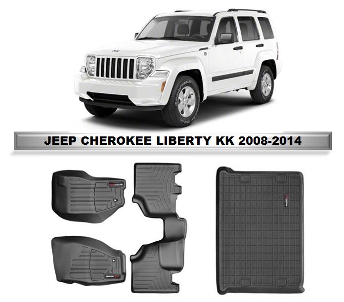 Alfombra WeatherTech primera, segunda fila y maleta para Jeep Liberty KK 2008-2014