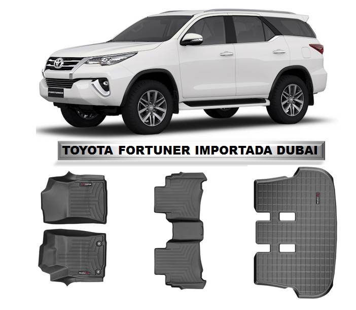 Alfombra WeatherTech primera, segunda fila y maleta para Toyota Fortuner Dubai 2015-2024
